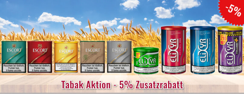 Tabak Aktion - 5% Zusatzrabatt **AKTION**