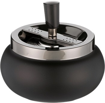 Schleuder Aschenbecher Belly schwarz-chrom Ø 13cm