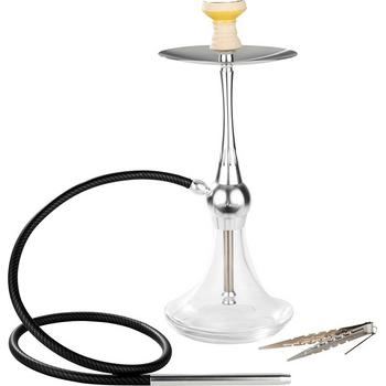 Shisha Edelstahl Silber 1er 57cm