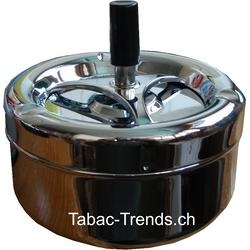 Dreh Aschenbecher Ø 13cm chrom - Tabac-Trends