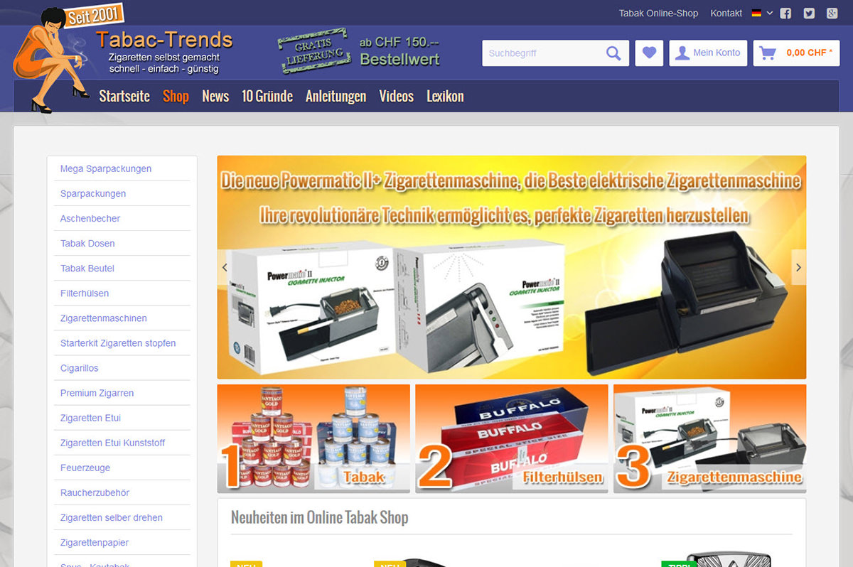 Boutique en ligne de cigarettes