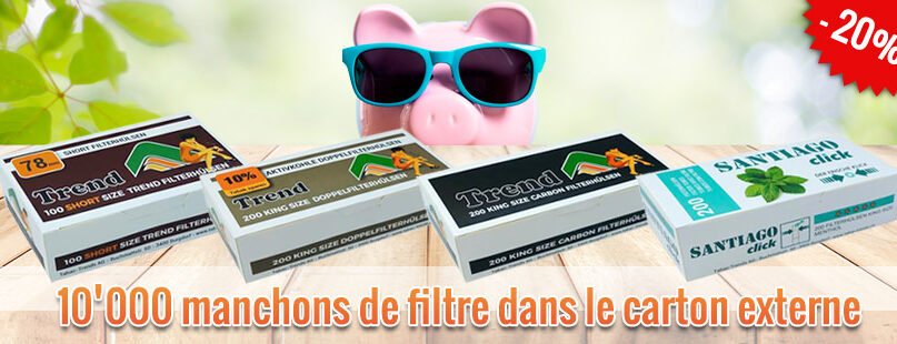 10'000 manchons de filtre dans le carton externe 10'000 manchons de filtre dans le carton externe