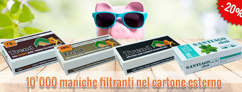 10'000 maniche filtranti nel cartone esterno 10'000 maniche filtranti nel cartone esterno