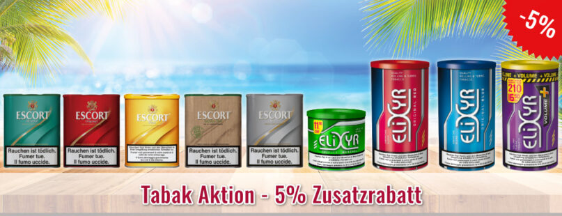 Tabak Aktion - 5% Zusatzrabatt