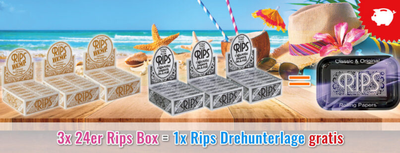 3x Rips Zigarettenpapier + 1x gratis Rips Drehunterlage