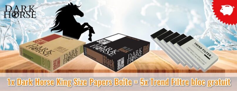 1x Dark Horse King Size Papers Boîte = 5x Trend Filtre bloc gratuit