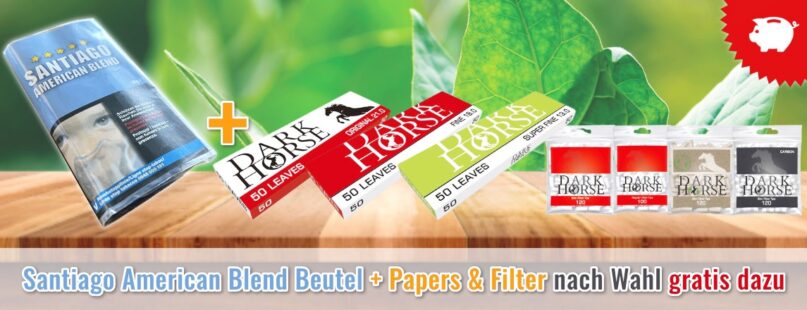 Santiago American Blend Beutel + Papers & Filter nach Wahl gratis dazu