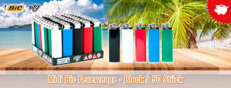 Midi Bic Feuerzeuge - Block à 50 Stück