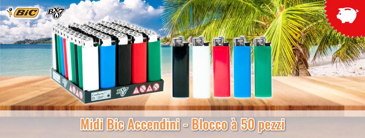 Nuovo - Bic Accendino con rotella di frizione in blocco da 50 pezzi