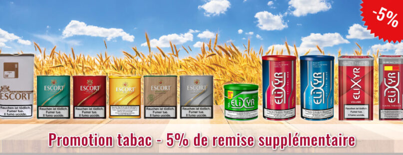 Promotion tabac - 5% de remise supplémentaire