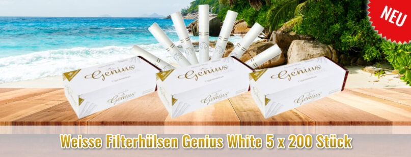 Weisse Filterhülsen Genius White 5 x 200 Stück