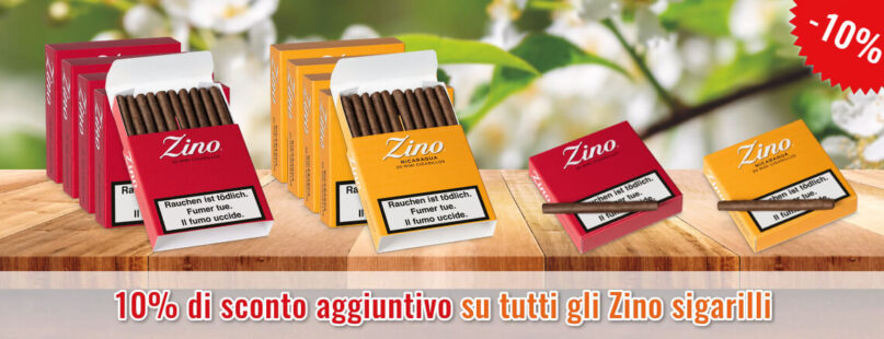 10% di sconto aggiuntivo su tutti gli Zino sigarilli