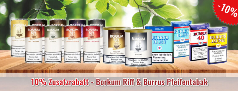 10% Zusatzrabatt - Borkum Riff & Burrus Pfeifentabak